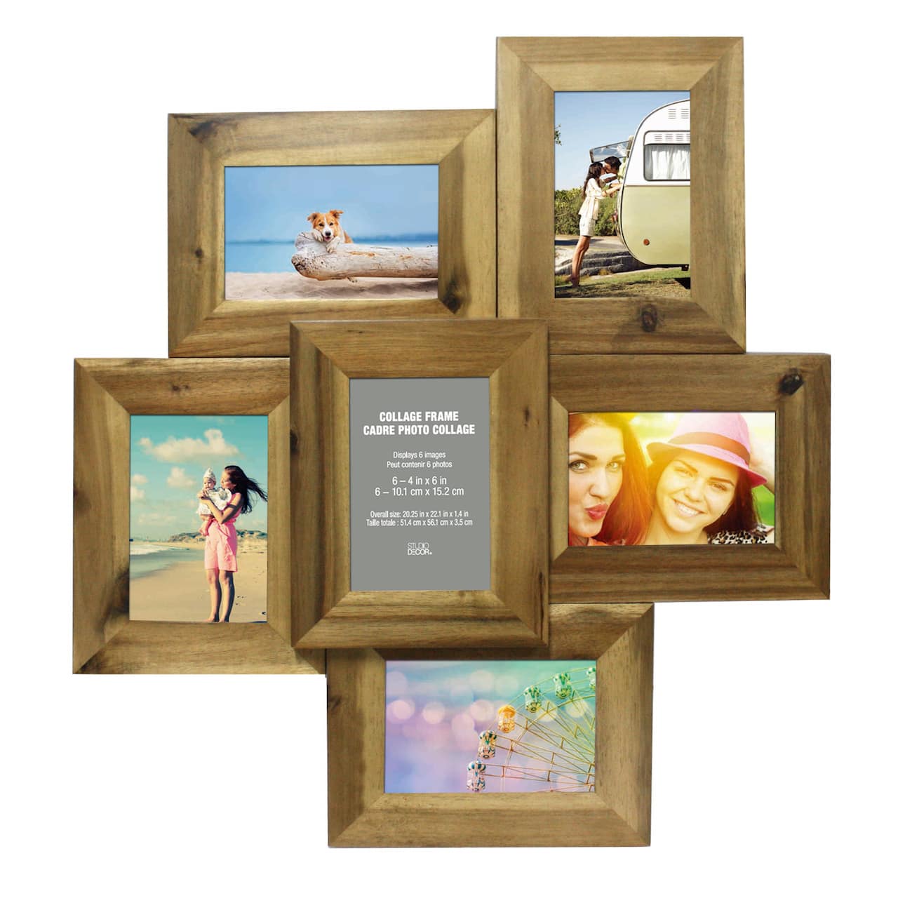 6 Pack: 6 Opening Natural 4" x 6" Collage Frame by Studio Décor®